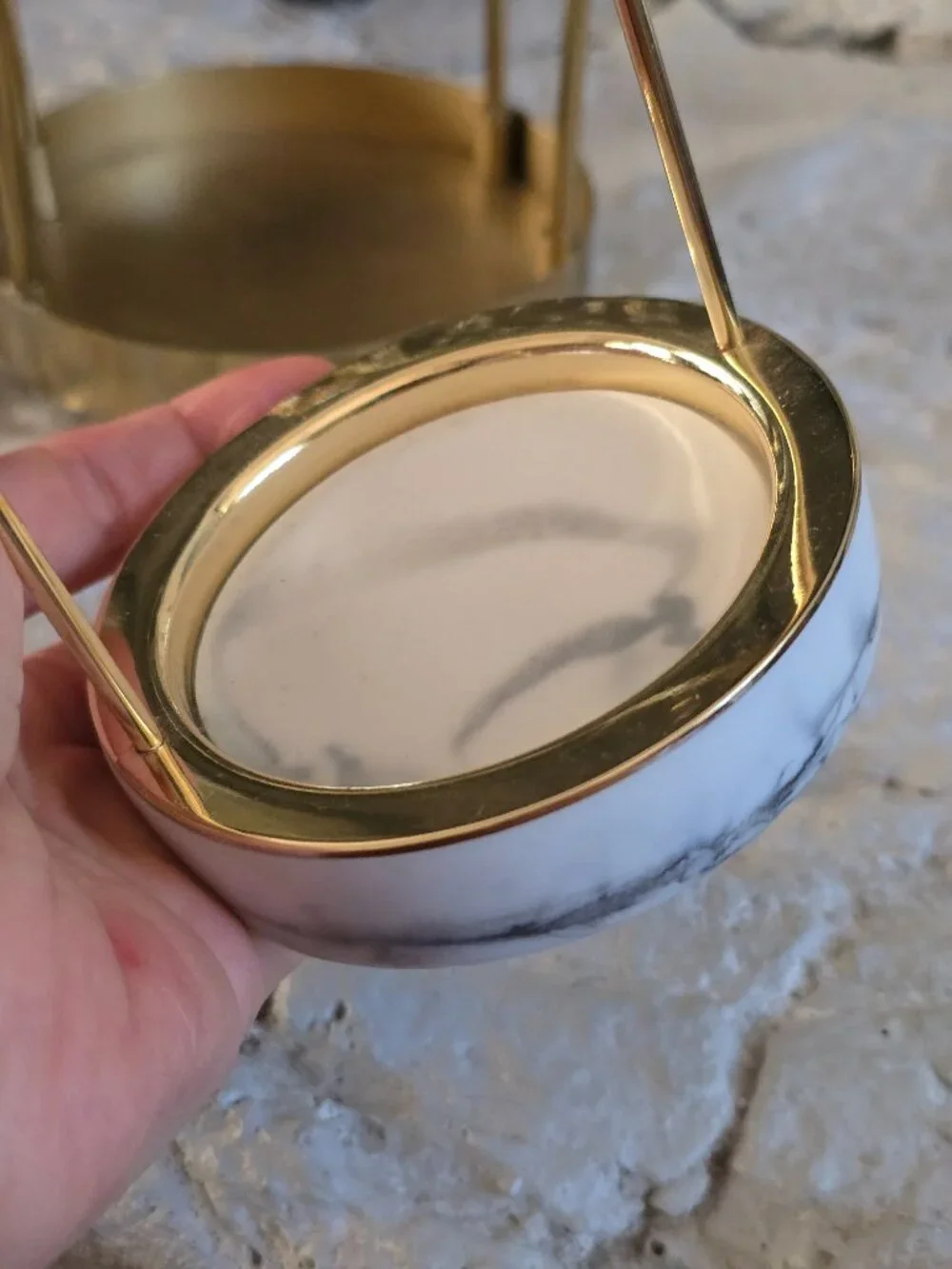 UO Home Gold-tone Jewelry Display Stands Earring Marble Base Necklace Holder set